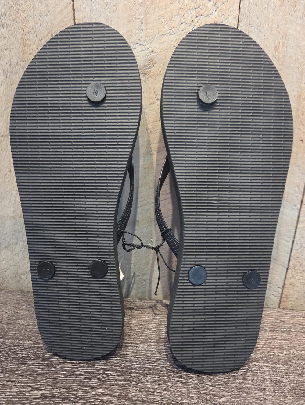 Shade & Shore Thong Flip Flop Sandals Women's Size 10 Black/Pink Tropical NWT